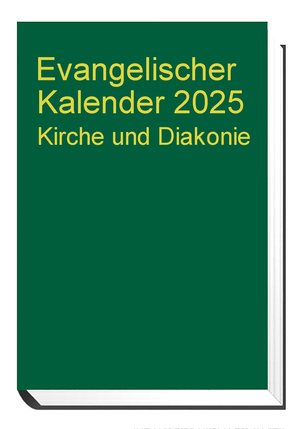 Vorderansicht eines Taschenkalenders mit grünem Umschlag