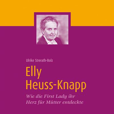 Lila-Bild mit einem Frauengesicht und dem Schriftzug Elly-Heuss-Knapp